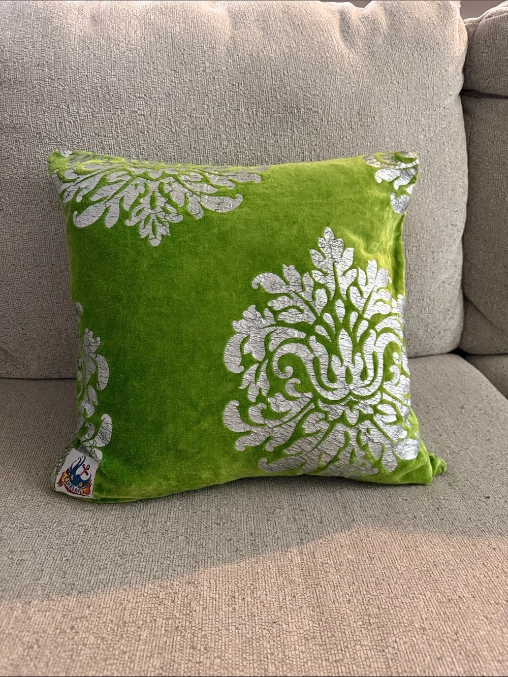 Consuela Green Velvet Decorative Pillow Cover